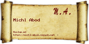 Michl Abod névjegykártya